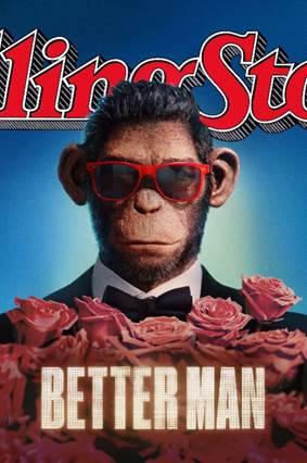 A cover of a magazine with a monkey wearing sunglasses and a suit and tie

Description automatically generated