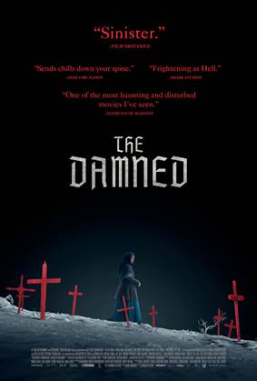 A movie poster with a person standing in front of red crosses

Description automatically generated